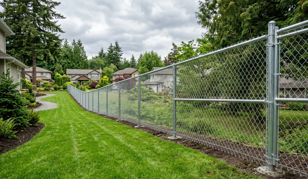 Chain link fence installation in Fraser Valley BC